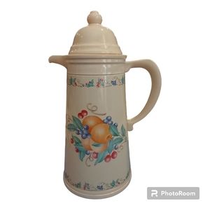 Corningware insulated carafe "Abundance" pattern autumn fruits vintage
